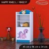 Regál Happy RN02 - růžový pony (Barva bílá, Otevírání dvířek pravé)
