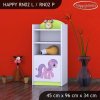 Regál Happy RN02 - růžový pony (Barva bílá, Otevírání dvířek pravé)