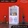 Regál Happy RN02 - růžový a modrý slon (Barva bílá, Otevírání dvířek pravé)