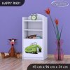 Regál Happy RN01 - zelené auto (Barva bílá)