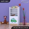 Regál Happy RN01 - zelené auto s balónky (Barva bílá)
