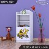 Regál Happy RN01 - žlutý bagr (Barva bílá)