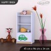 Regál Happy RN04 -  zelené auto s balónky (Barva bílá)