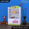 Regál Happy RN08 - růžové auto s balónky (Barva bílá)