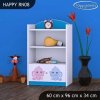 Regál Happy RN08 -růžový a modrý slon (Barva bílá)