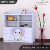 Regál Happy RN10 -  kočička s květinou (Barva bílá)