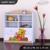 Regál Happy RN10 - medvídek v červeném autě (Barva bílá)