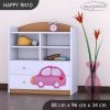 Regál Happy RN10 - růžové auto s balónky (Barva bílá)