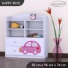Regál Happy RN10 - růžové auto s balónky (Barva bílá)