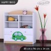 Regál Happy RN10 - zelené auto s balónky (Barva bílá)