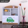 Regál Happy RN10 - zelené auto s balónky (Barva bílá)