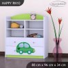 Regál Happy RN10 - zelené auto s balónky (Barva bílá)