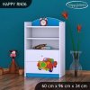 Regál Happy RN06 - medvídek v červeném autě (Barva bílá)