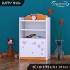 Regál Happy RN06 - růžový slon se srdcem (Barva bílá)