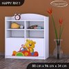 Regál Happy RN11 - medvídek v červeném autě (Barva bílá)
