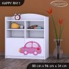 Regál Happy RN11 - růžové auto s balónky (Barva bílá)