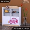 Regál Happy RN11 - růžové auto s balónky (Barva bílá)