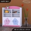 Regál Happy RN11 - růžový a modrý slon (Barva bílá)