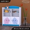 Regál Happy RN11 - růžový a modrý slon (Barva bílá)