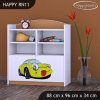 Regál Happy RN11 - žluté auto (Barva bílá)
