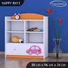 Regál Happy RN13 - růžové auto s balónky (Barva bílá)