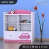 Regál Happy RN13 - růžové auto s balónky (Barva bílá)