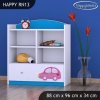 Regál Happy RN13 - růžové auto s balónky (Barva bílá)