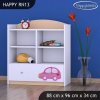 Regál Happy RN13 - růžové auto s balónky (Barva bílá)