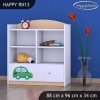 Regál Happy RN13 - zelené auto s balónky (Barva bílá)
