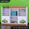 Regál Happy RN15 -  zelené auto (Barva bílá)