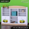 Regál Happy RN15 -  žluté auto (Barva bílá)