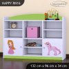 Regál Happy RN16 -  princezna a jednorožec (Barva bílá)
