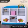Regál Happy RN16 -  medvídek v červeném autě (Barva bílá)