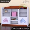 Regál Happy RN16 -  růžový a modrý slon (Barva bílá)
