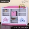 Regál Happy RN16 -  růžový a modrý slon (Barva bílá)