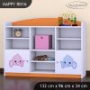 Regál Happy RN16 -  růžový a modrý slon (Barva bílá)