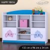 Regál Happy RN16 -  růžový a modrý slon (Barva bílá)