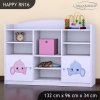 Regál Happy RN16 -  růžový a modrý slon (Barva bílá)