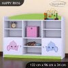 Regál Happy RN16 -  růžový a modrý slon (Barva bílá)