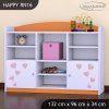 Regál Happy RN16 -  růžový slon se srdcem (Barva bílá)