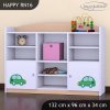 Regál Happy RN16 - zelené auto s balónky (Barva bílá)