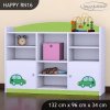 Regál Happy RN16 - zelené auto s balónky (Barva bílá)