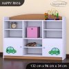 Regál Happy RN16 - zelené auto s balónky (Barva bílá)