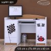 Psací stůl Happy B01 - auto s vlajkou (Barva bílá)