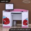 Psací stůl Happy B01 - pohádkové auto (Barva bílá)