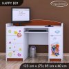 Psací stůl Happy B01  - hrající lokomotiva (Barva bílá)