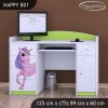 Psací stůl Happy B01  -jednorožec (Barva bílá)