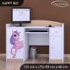Psací stůl Happy B01  -jednorožec (Barva bílá)