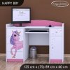 Psací stůl Happy B01  -jednorožec (Barva bílá)