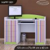 Psací stůl Happy B01  - barevné pásky (Barva bílá)